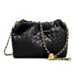 Trendy Black Vegan Leather Crossbody & Clutch Bag