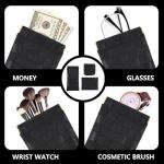 Black Leather Mini Makeup Bags Set for Travel