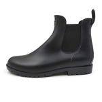 Amoji Chelsea Waterproof Ankle Rain Boots Black