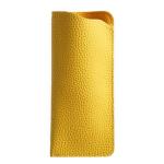 K Luxury Yellow Leather Eyeglass Case Pouch