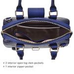 Dasein Crocodile Blue Vegan Leather Barrel Handbag