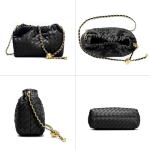 Trendy Black Vegan Leather Crossbody & Clutch Bag