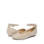 DREAM PAIRS Women's Glitter Ankle Strap Flats