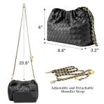 Trendy Black Vegan Leather Crossbody & Clutch Bag