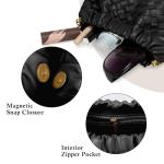 Trendy Black Vegan Leather Crossbody & Clutch Bag