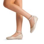 DREAM PAIRS Women's Glitter Ankle Strap Flats