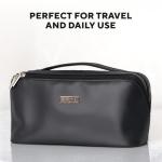 Elegant Black Large Travel Makeup Bag for Women