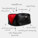 Elegant Black Large Travel Makeup Bag for Women