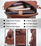 Designer Brown Leather Laptop Backpack for Women