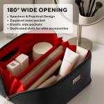 Elegant Black Large Travel Makeup Bag for Women