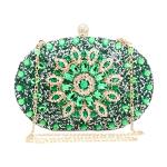 Elegant Green Rhinestone Clutch Bag for Weddings