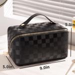 BIVIZKU Checkered Large Travel Makeup Organizer Bag