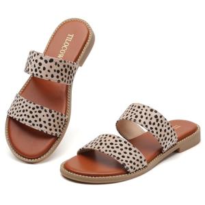 Tilocow Women's Comfortable Rivet-Decorated Flat Sandals