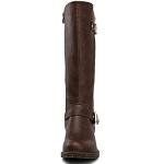 GLOBALWIN Women's Brown Quilted Knee-High Boots