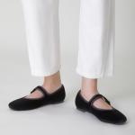 Trary Women's Square Toe Velvet Mary Janes