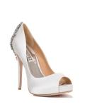 Badgley Mischka Kiara White Platform Pumps, 8.5