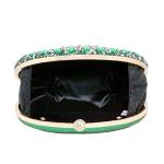Elegant Green Rhinestone Clutch Bag for Weddings