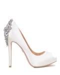 Badgley Mischka Kiara White Platform Pumps, 8.5