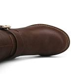 GLOBALWIN Women's Brown Quilted Knee-High Boots