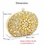 Elegant Green Rhinestone Clutch Bag for Weddings