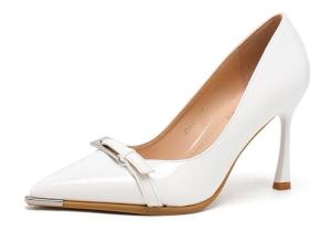 Elegant White Patent Leather Stiletto Heels for Women