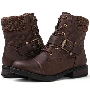 GLOBALWIN Women’s Brown Ankle Combat Boots 9M