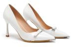 Elegant White Patent Leather Stiletto Heels for Women