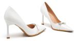 Elegant White Patent Leather Stiletto Heels for Women