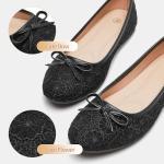 Black Ballet Flats with Bow for Women