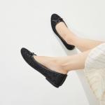 Black Ballet Flats with Bow for Women