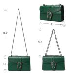 Vintage Green Leather Chain Shoulder Bag for Women