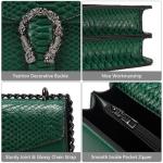 Vintage Green Leather Chain Shoulder Bag for Women