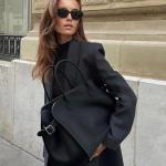 Elegant Grey Suede Tote Bag for Women