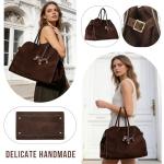 Kurava Luxury Faux Suede Leather Tote Bag