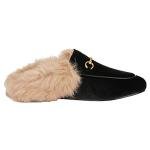 Arqa Women's Luxe Fur Mule Slides in Black