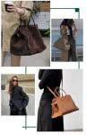 Elegant Grey Suede Tote Bag for Women