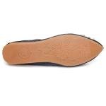 Dark Blue Rhinestone Pointed Toe Ballet Flats