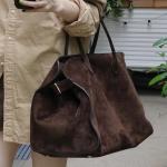 Elegant Grey Suede Tote Bag for Women