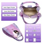 Crocodile Embossed Leather Tote Bag for Women