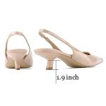JENN ARDOR Nude Slingback Kitten Heels for Women