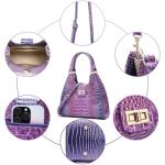 Crocodile Embossed Leather Tote Bag for Women