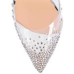 Silver Rhinestone Studded Pointed Toe High Heels