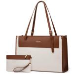 Stylish Women's Leather Laptop Tote Bag 15.6 Inch
