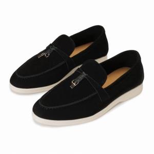 Smzulisuat Women's Black Suede Slip-On Loafers