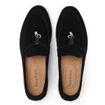 Smzulisuat Women's Black Suede Slip-On Loafers