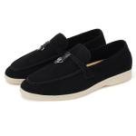 Smzulisuat Women's Black Suede Slip-On Loafers