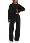 XIEERDUO Women's Black Sweatsuit Lounge Set