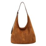 Brown Suede Hobo Tote Bag for Women