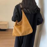 Brown Suede Hobo Tote Bag for Women
