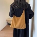 Brown Suede Hobo Tote Bag for Women